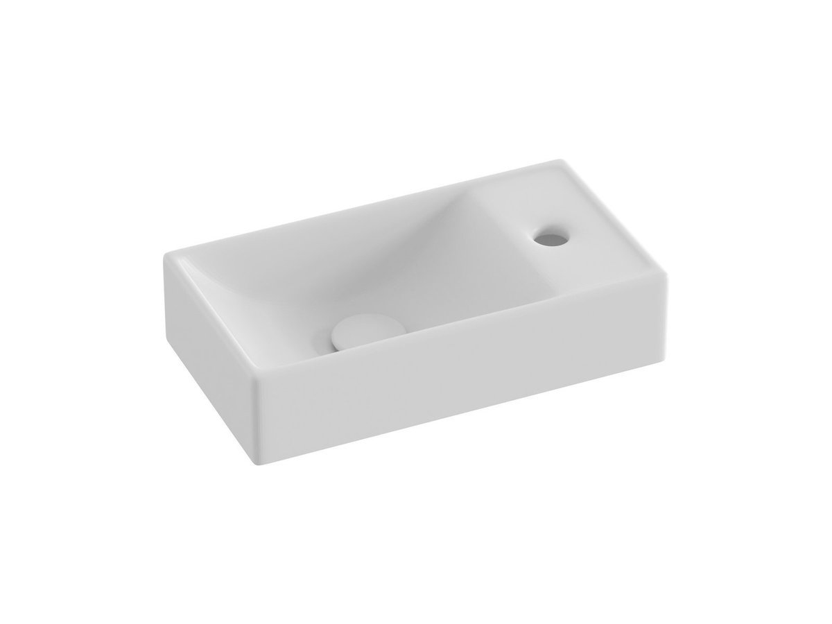 Ravak Prostokątna umywalka ceramiczna Veda 400 Slim Wall P biały mat 1szt