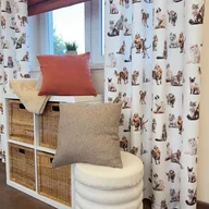 Firany i zasłony dla dzieci - Gotowa zasłona do pokoju dziecka na taśmie, Kociaki kolor biały, rozmiar 140x250 cm - miniaturka - grafika 1