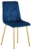 Krzesła - Granatowe krzesło tapicerowane glamour N9-W75 - miniaturka - grafika 1