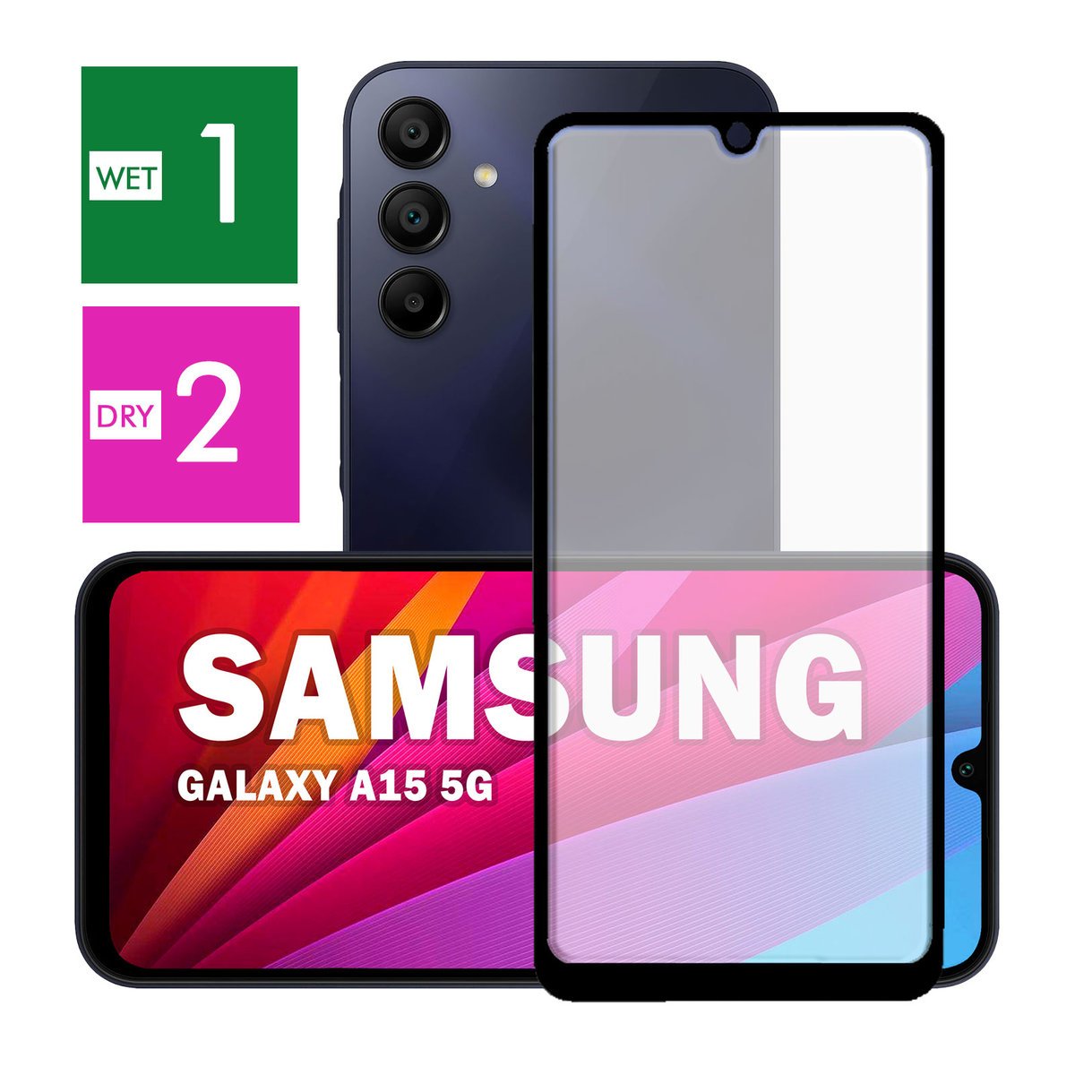 NAJLEPSZE SZKŁO PEŁNE 5D CAŁY EKRAN DO SAMSUNG GALAXY A15 5G JAKOŚĆ