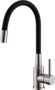 Bateria ALVEUS FLEXA inox + wąż czarny (1147023) - Baterie kuchenne - miniaturka - grafika 1