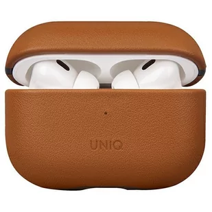 UNIQ etui Terra obudowa Skórzana do Apple AirPods Pro 2 gen. Genuine Leather brązowy/toffee brown - Akcesoria do słuchawek - miniaturka - grafika 1