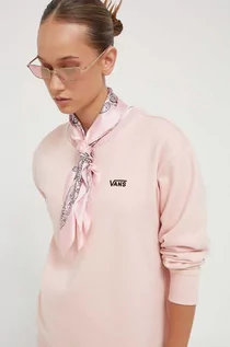 Bluzy damskie - Vans bluza damska kolor różowy z aplikacją - grafika 1
