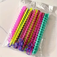 Wałki do włosów - TEMU 26 Sztuk 5,9-calowe Plastikowe Pręty do Prostowania Włosów – Kolorowe Narzędzia Stylizacyjne dla Kobiet z Normalnymi Włosami, Trwały Design - miniaturka - grafika 1