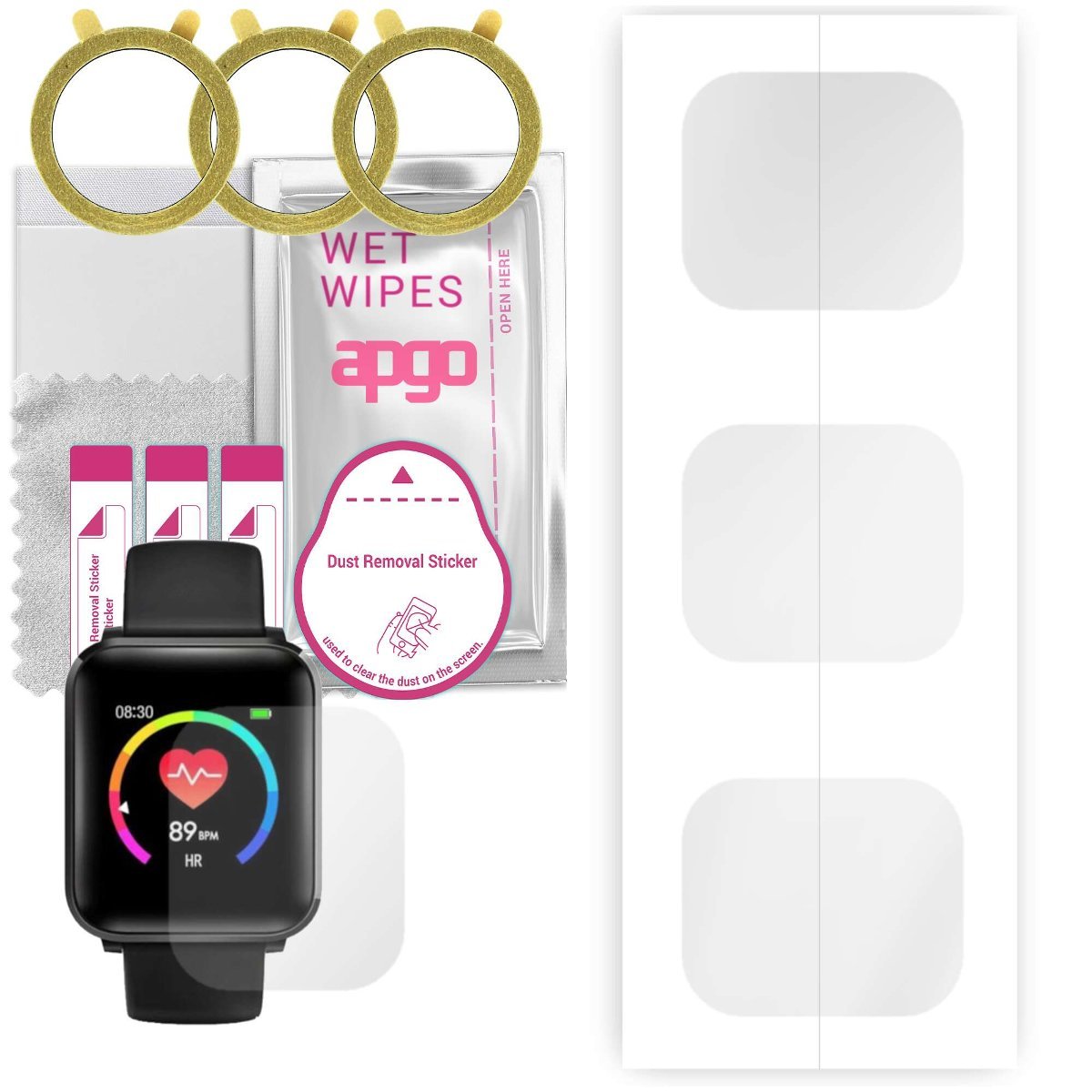 3x Folia hydrożelowa do BlitzWolf BW-HL1 - apgo Smartwatch Hydrogel Protection Ochrona na ekran smartwatcha