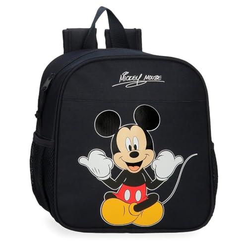 Joumma Disney Mickey Cheerful Plecak przedszkolny adaptacyjny do wózka Czarny 21x25x10 cm Poliester 5,25 l, Czarny (Black), Talla única, Plecak przedszkolny z możliwością dostosowania do wózka