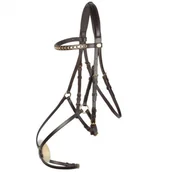 Ogłowia - Schockemohle Ogłowie z nachrapnikiem meksykańskim LONDON R - black/gold - miniaturka - grafika 1