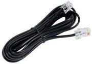 Kable komputerowe i do monitorów - No name Kabel telefoniczny 4-żyłowy RJ11 M-3m płaski czarny economy do ADSL modem KVTD0304A1 - miniaturka - grafika 1
