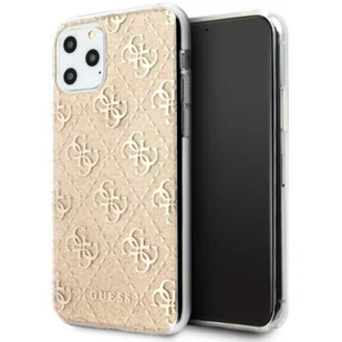 Guess iPhone 11 Pro Max złoty hard case 4G Glitter GUHCN65PCU4GLGO - Etui i futerały do telefonów - miniaturka - grafika 1
