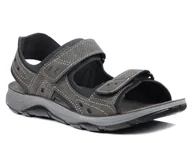 Sandały męskie - Sandały męskie szare Inblu TO-08 na rzepy skórzana wkładka sportowe-41 - miniaturka - grafika 1