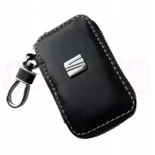 SKÓRZANE ETUI na klucze SEAT logo KLUCZYK samochodowy ELEGANCKI brelok - Etui na klucze - miniaturka - grafika 1