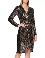 Sukienki - Gina Bacconi Damska sukienka koktajlowa z cekinami, brązowy/złoty, 44 PL - miniaturka - grafika 1