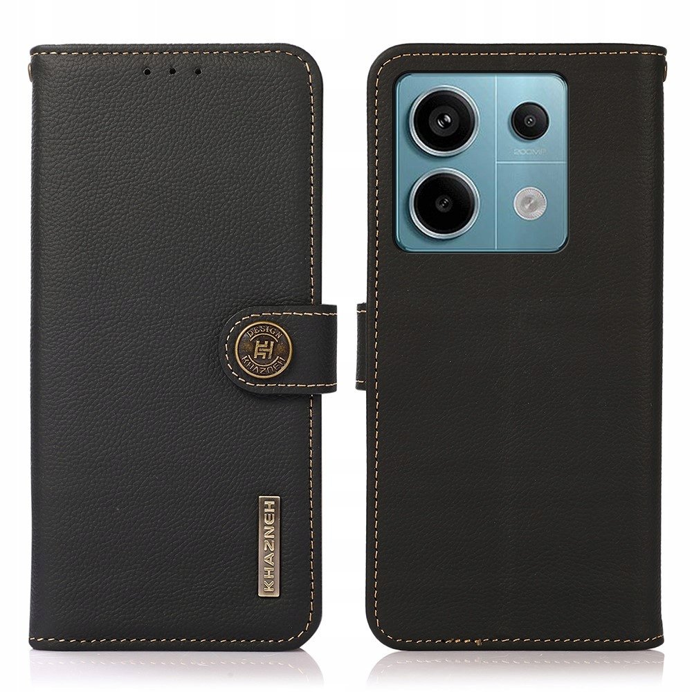 Skórzane Etui do Redmi Note 13 Pro 5G, Khazneh Rfid portfel 100% Skóra