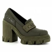 Mokasyny damskie - Oliwkowe mokasyny damskie CARINII - Carinii - miniaturka - grafika 1