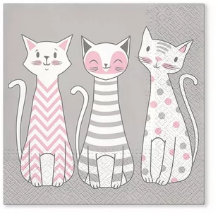 Serwetki "Glam Cats" PAW 33 cm 20 szt PWTL699000 - Dekoracje i nakrycia stołu na imprezę - miniaturka - grafika 1