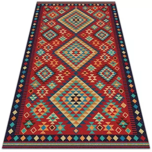 Piękny dywan zewnętrzny Kolorowe trójkąty retro 140x210 cm - Dywany zewnętrzne - miniaturka - grafika 1