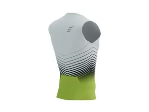 COMPRESSPORT Triathlonowa koszulka kompresyjna TRI POSTURAL TANK TOP white/primerose - Koszulki sportowe męskie - miniaturka - grafika 4