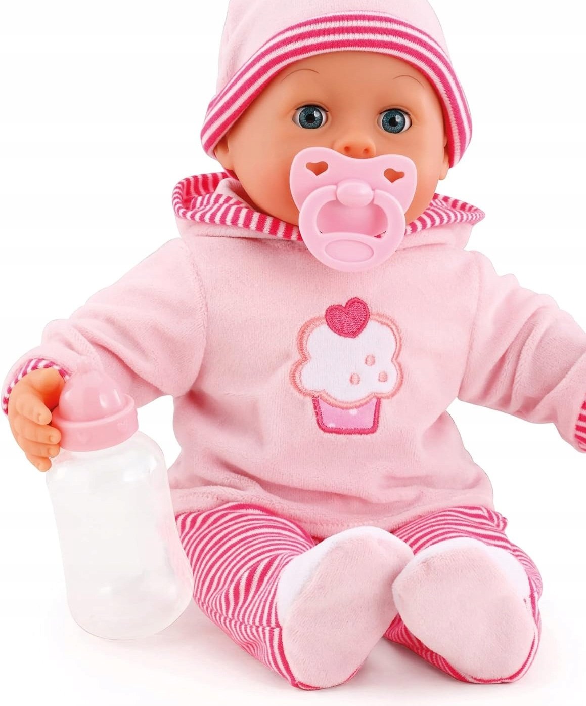 Lalka Interaktywna Bobas Mówiąca Ze Smoczkiem Butelką I Mufką 38 CM