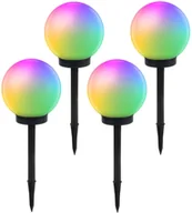 Lampy ogrodowe - GreenBlue Solarna lampa standing, ogrodowa, kula 25x25x58cm, RGB LED, GB165, 4szt. - miniaturka - grafika 1