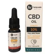 Suplementy naturalne - HempWish Olej konopny CBD 10% Full Spectrum MCT + żeń szeń ashwaganda 10 ml 1147361 - miniaturka - grafika 1