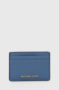 Portfele - MICHAEL Michael Kors etui na karty skórzane kolor niebieski - miniaturka - grafika 1