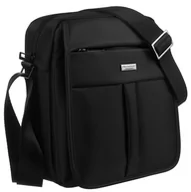 Torby męskie - Torba miejska na ramię męska torba listonoszka poliester Peterson, czarny - miniaturka - grafika 1