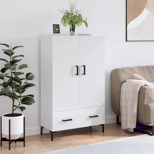 Wysoka szafka, biała z połyskiem, 69,5x31x115 cm Lumarko! - Szafki do salonu - miniaturka - grafika 1