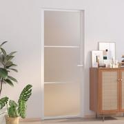 Dekoratorstwo - vidaXL Drzwi wewnętrzne, 83x201,5 cm, białe, matowe szkło i aluminium - miniaturka - grafika 1