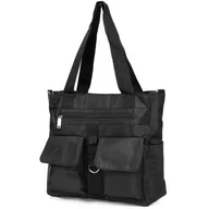 Torebki damskie - Czarna damska torebka Beltimore lekka duża A4 J31 czarny - miniaturka - grafika 1