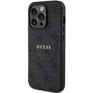Etui Guess GUHMP15LG4GFRK Apple iPhone 15 Pro hardcase 4G Collection Leather Metal Logo MagSafe czarny/black - Etui i futerały do telefonów Etui Guess GUHMP15LG4GFRK Apple iPhone 15 Pro hardcase 4G Collection Leather Metal Logo MagSafe czarny/black - Etui i futerały do telefonów - miniaturka - grafika 3