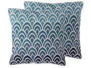 Poduszki dekoracyjne - Beliani Zestaw 2 poduszek dekoracyjnych w łuski 45 x 45 cm niebieski NIGELLA - miniaturka - grafika 1