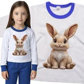 Piżamy dla dziewczynek - Piżama dziecięca Wesoły Beżowy Królik Zając Króliczek Zajączek 110/116 - VoloDonum - miniaturka - grafika 1