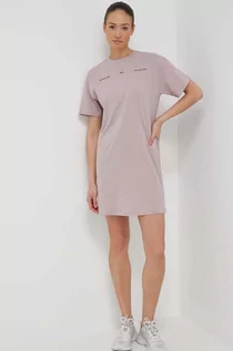 Sukienki - 4F sukienka bawełniana kolor różowy mini prosta - grafika 1