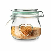 Pojemniki kuchenne - Słoik Szklany Z Klipsem I Silikonową Uszczelką Tadar Serce 0,5 L - miniaturka - grafika 1
