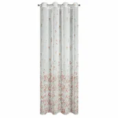 Zasłony - Zasłona Sonia kwiaty biało-różowa 140 x 250 cm na przelotkach - miniaturka - grafika 1