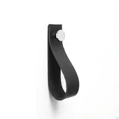 Wieszaki i stojaki - Wieszak ścienny 0154L 150 skórzany czarny z niklem - miniaturka - grafika 1