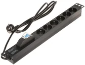Listwy zasilające - Listwa zasilająca 6 gniazd PD-6/R-1P - miniaturka - grafika 1