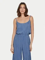 Koszulki i topy damskie - Vila Top Plisa 14096337 Niebieski Relaxed Fit - miniaturka - grafika 1