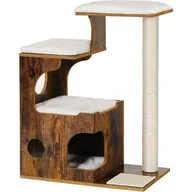 Drapaki dla kotów - Drapak dla kota legowiska i domek 88 cm brązowy Vi - miniaturka - grafika 1
