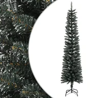 Choinki - vidaXL Sztuczna, smukła choinka ze stojakiem, zielona, 240 cm, PVC - miniaturka - grafika 1