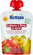 Desery dla dzieci - Humana 100% ORGANIC Mus Jabłko-Gruszka-Truskawka po 8 miesiącu 90 g - miniaturka - grafika 1