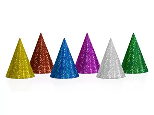 PartyDeco Czapeczki holograficzne mix kolorów 20 szt. CZAP20 - Urodziny dziecka - miniaturka - grafika 1
