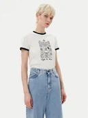 Koszulki i topy damskie - KARL LAGERFELD T-Shirt A2W17087 Écru Regular Fit - miniaturka - grafika 1