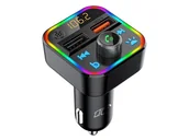 Transmitery FM - Kompaktowy transmiter samochodowy marki LTC TR226 z kolorowym podświetleniem RGB LED - miniaturka - grafika 1