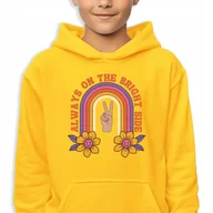 Bluzy dla dziewczynek - Bluza Dziecięca Z Kapturem Bawełniana 128 Cm Always On The Bright Side - miniaturka - grafika 1