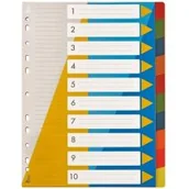 Przekładki do segregatorów - Tetis Przekładki PP A4 numeryczne 1-10 BP630-10 - miniaturka - grafika 1