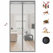 Moskitiery - Magnetyczna moskitiera do drzwi, kurtyna przeciw owadom z paskami samoprzylepnymi, samoprzylepna moskitiera, 90 x 210 cm - miniaturka - grafika 1