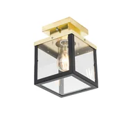 Lampy ogrodowe - QAZQA Przemysłowa lampa sufitowa zewnętrzna czarna ze złotem - Rotterdam - miniaturka - grafika 1