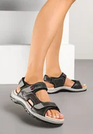 Sandały damskie - Czarne Sportowe Sandały Vices z Zapięciem na Rzep Tanovia - miniaturka - grafika 1