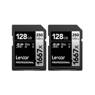 Karty pamięci - Lexar Pro 1667X Sdxc Uhs-Ii U3 (V60) R250/W120 128Gb - 2Pack - miniaturka - grafika 1